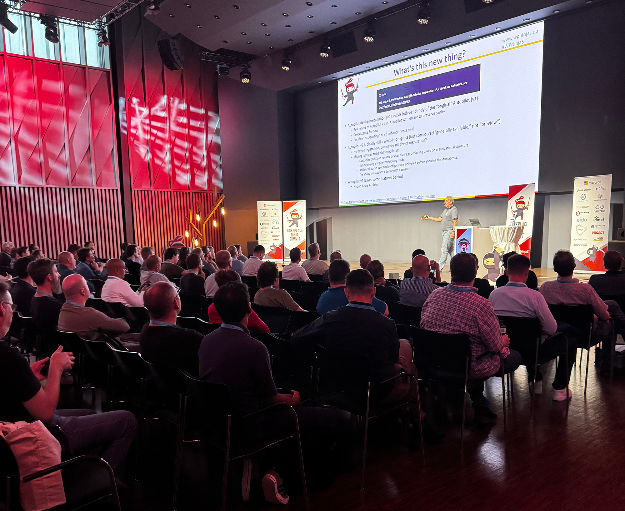 wpninjas-summit-niehaus-2.png Michael Niehaus presenting at WPNinjas Summit 2025